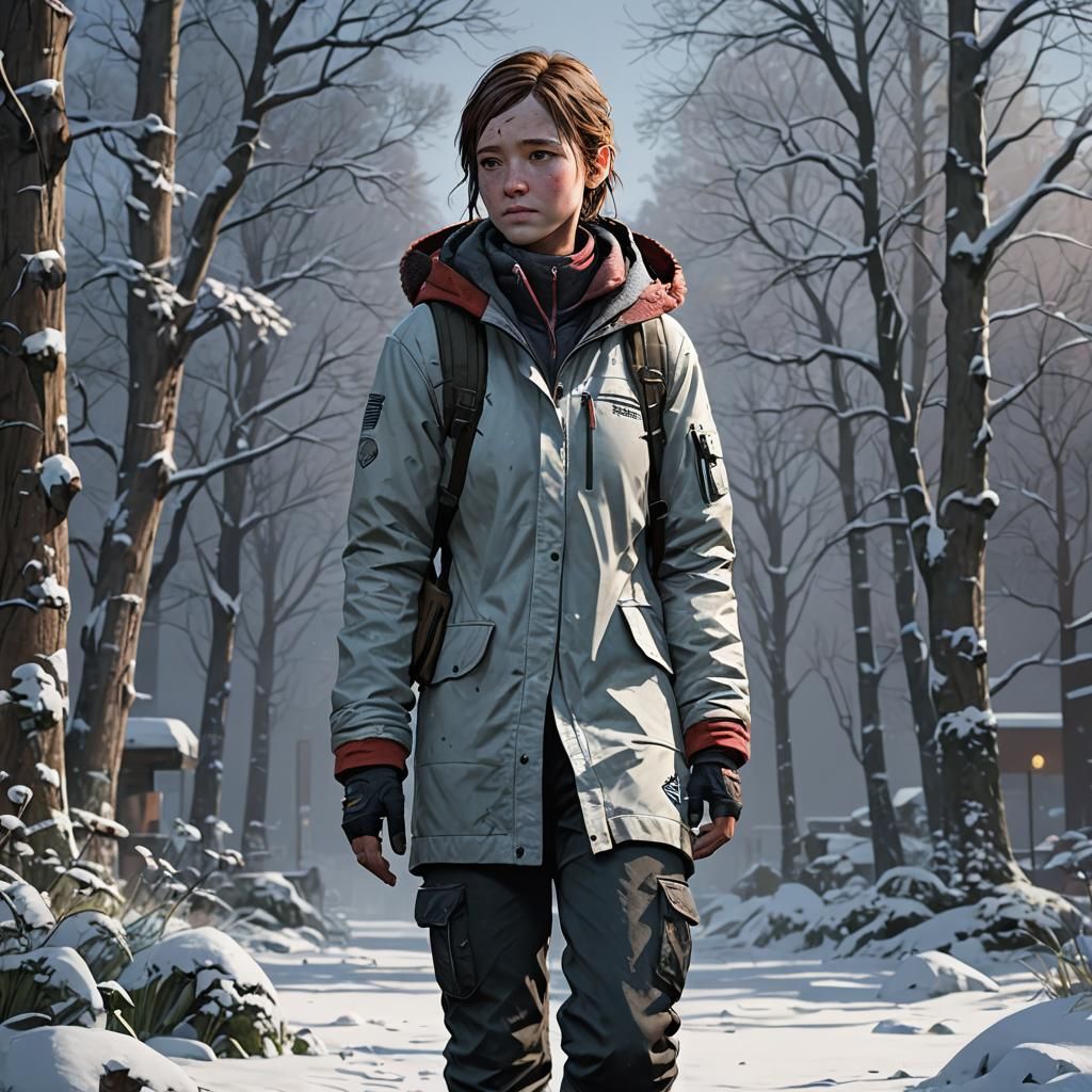 Ellie in Snowsuit: 3D Anime Art
