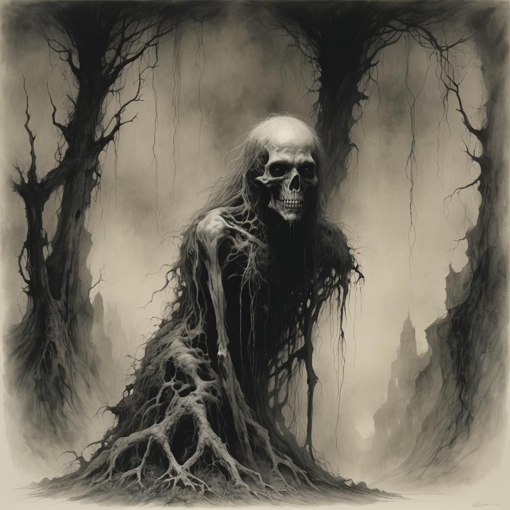 Eerie Creature in Dark Fantasy Style