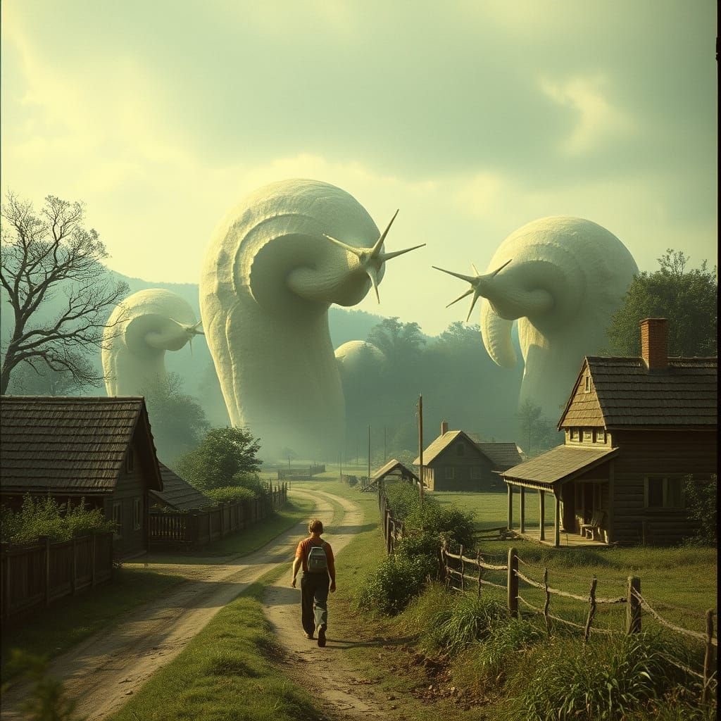 Cybernetic Gastropods Invade 1960s Rural Village in a Grotes...