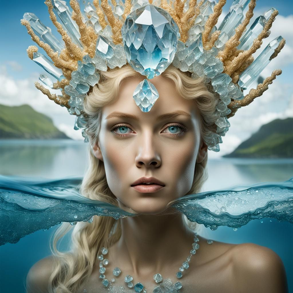 Crystal Water Goddess Portrait: Professional Studio Photogra...