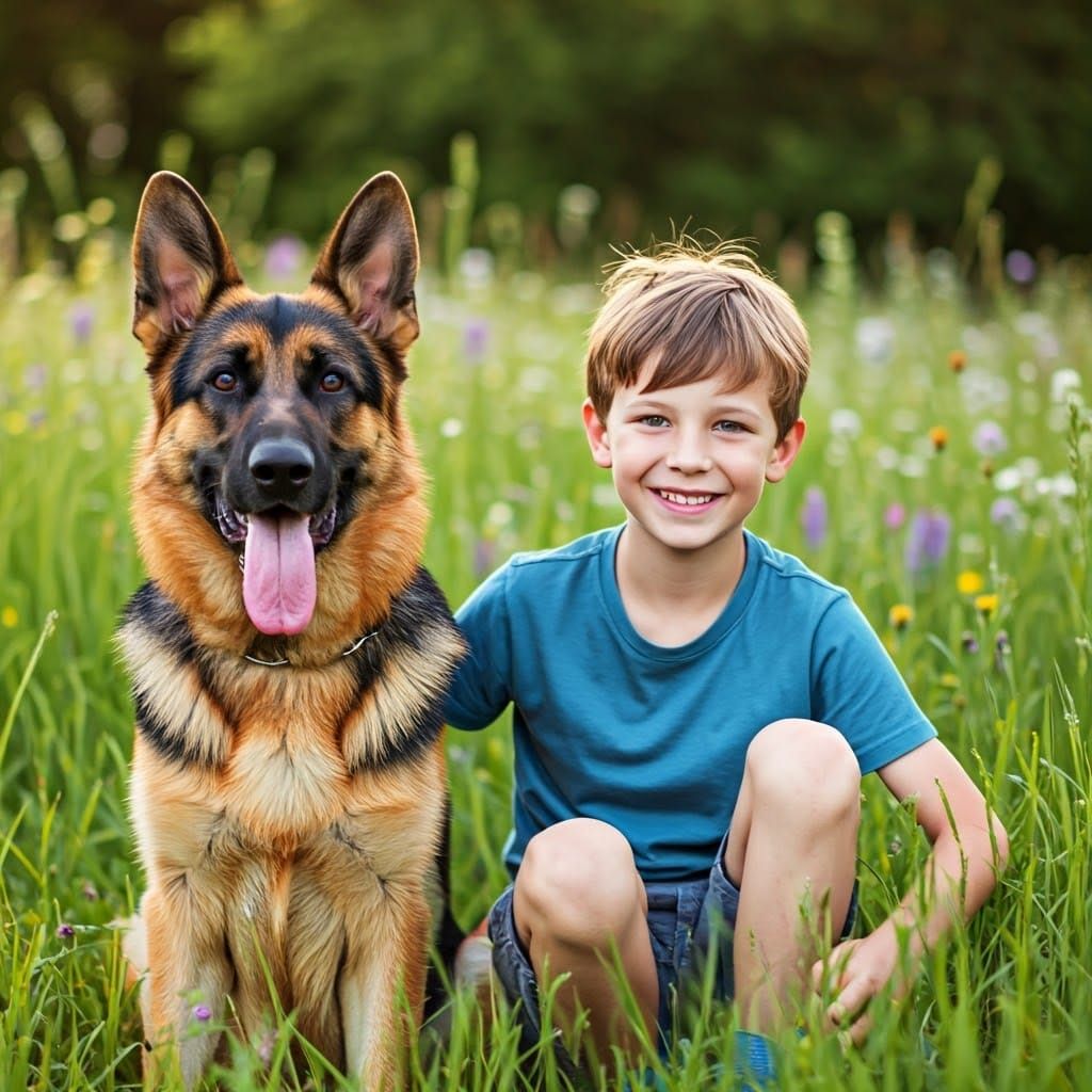A boy and his dog