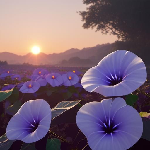 Morning Glory Flower in Suntwilight Glimmer