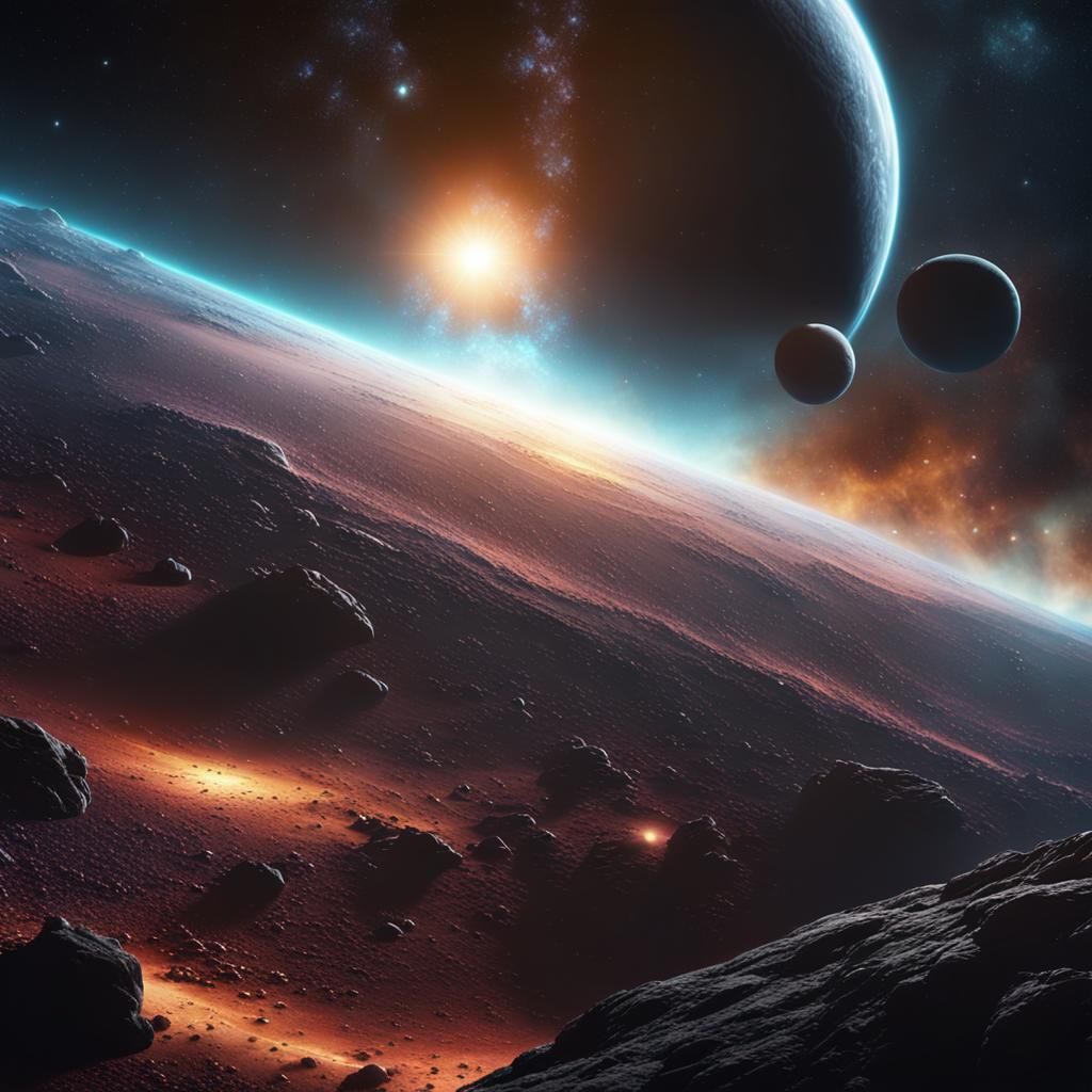 Space Probe Journey to Distant Planet