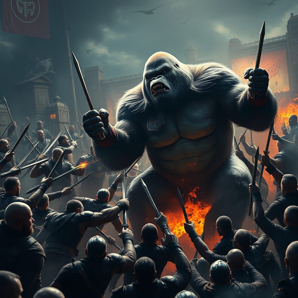 Epic Arena Battle: 100 Men vs Gorilla