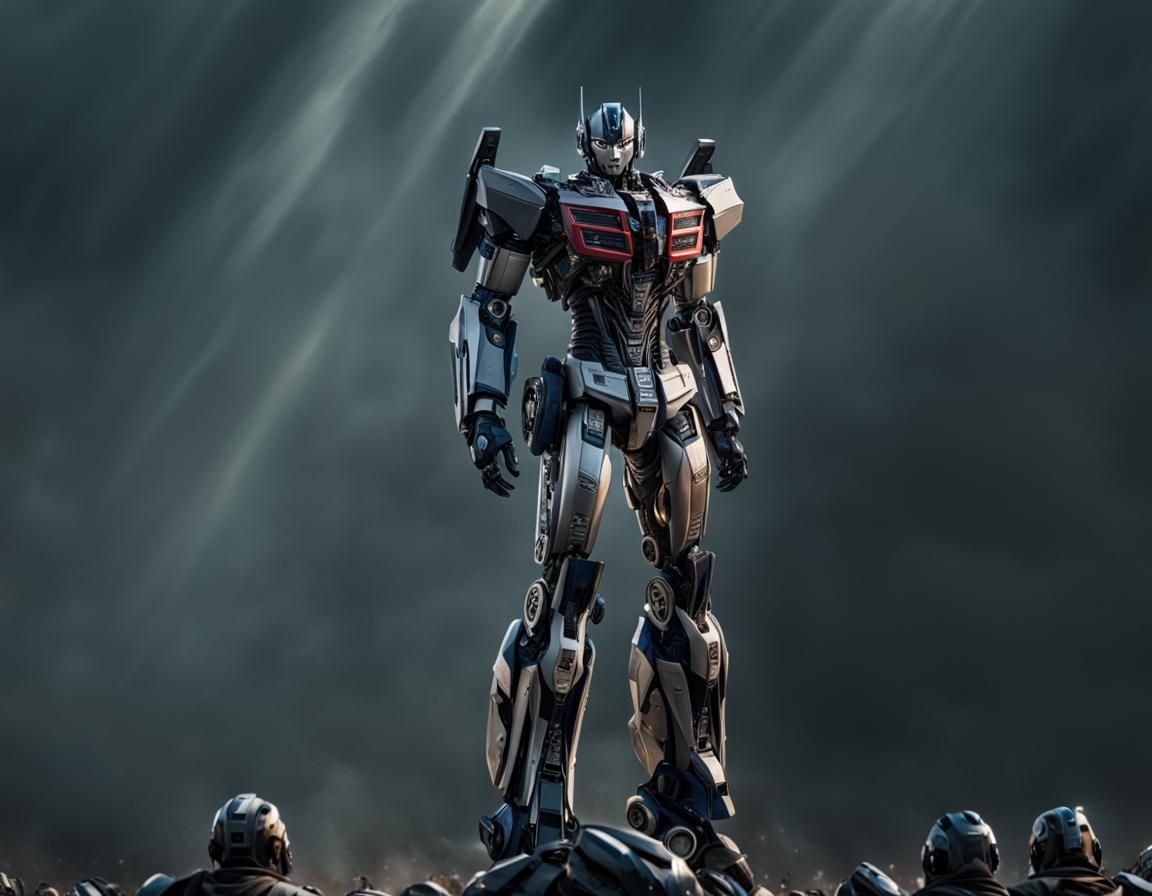 Transformers-Style Robot Praying: Photorealistic Movie Poste...