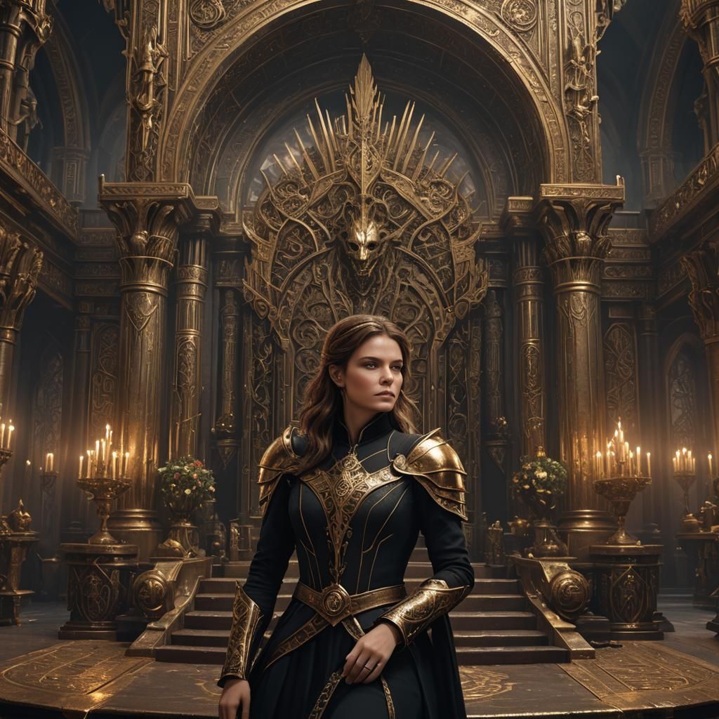 Rebecca in Poseidon's Throne Room: Detailed Matte Painting