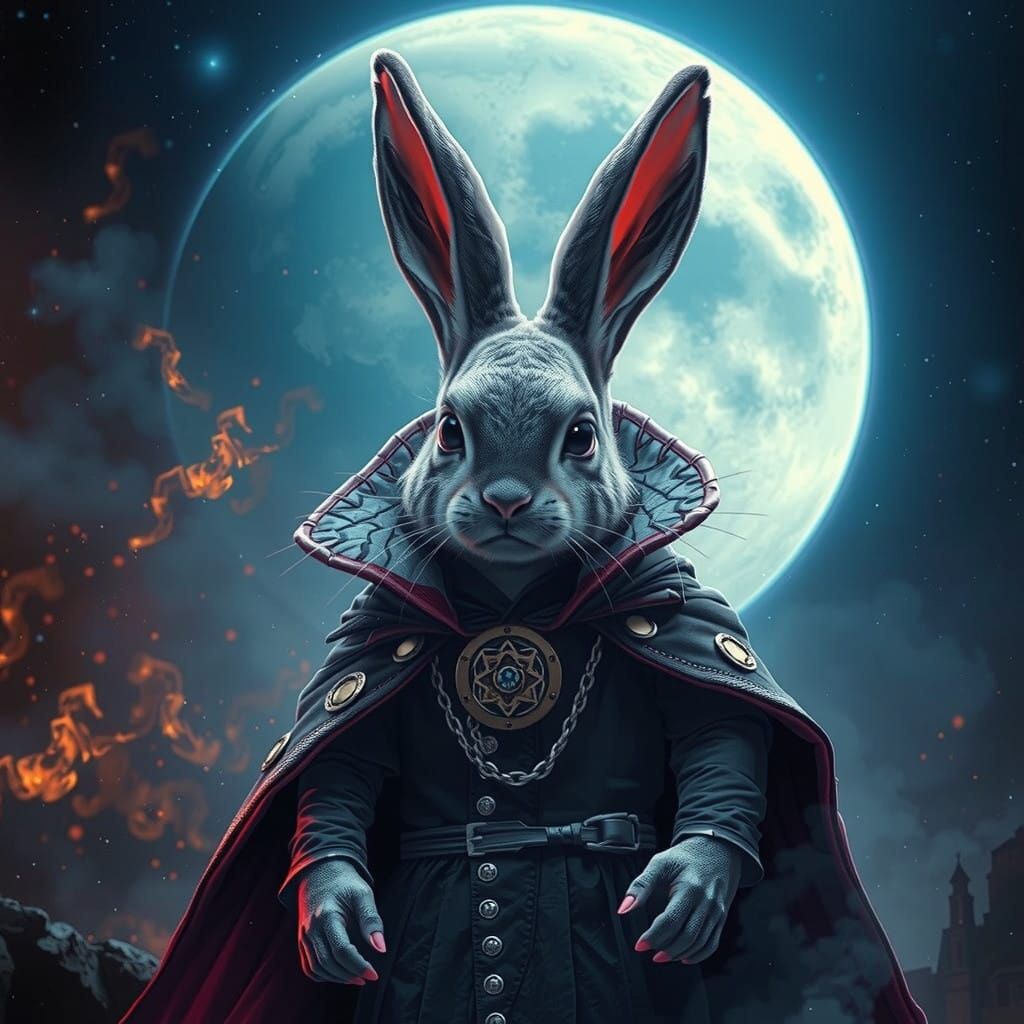 Mystical Bunny in Smooth Comic Book Art Style