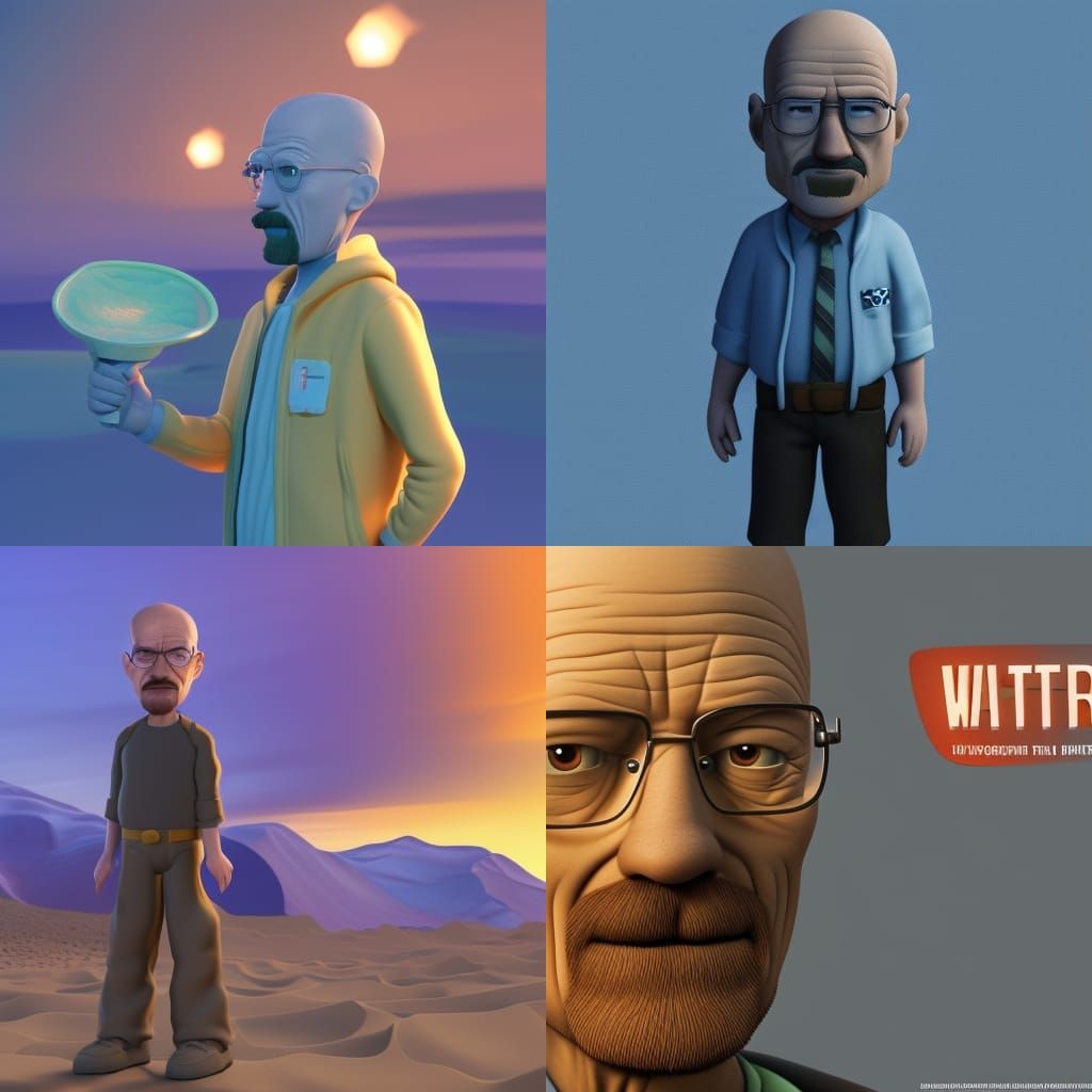 Walter White Reimagined as Pixar-style 3D Art