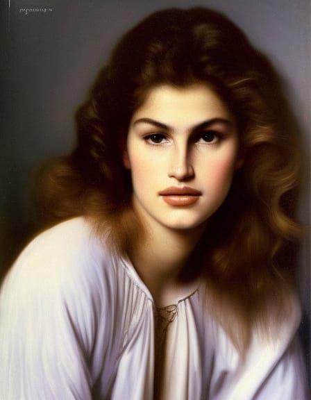 Rembrandt-Style Portrait of a Beautiful Woman