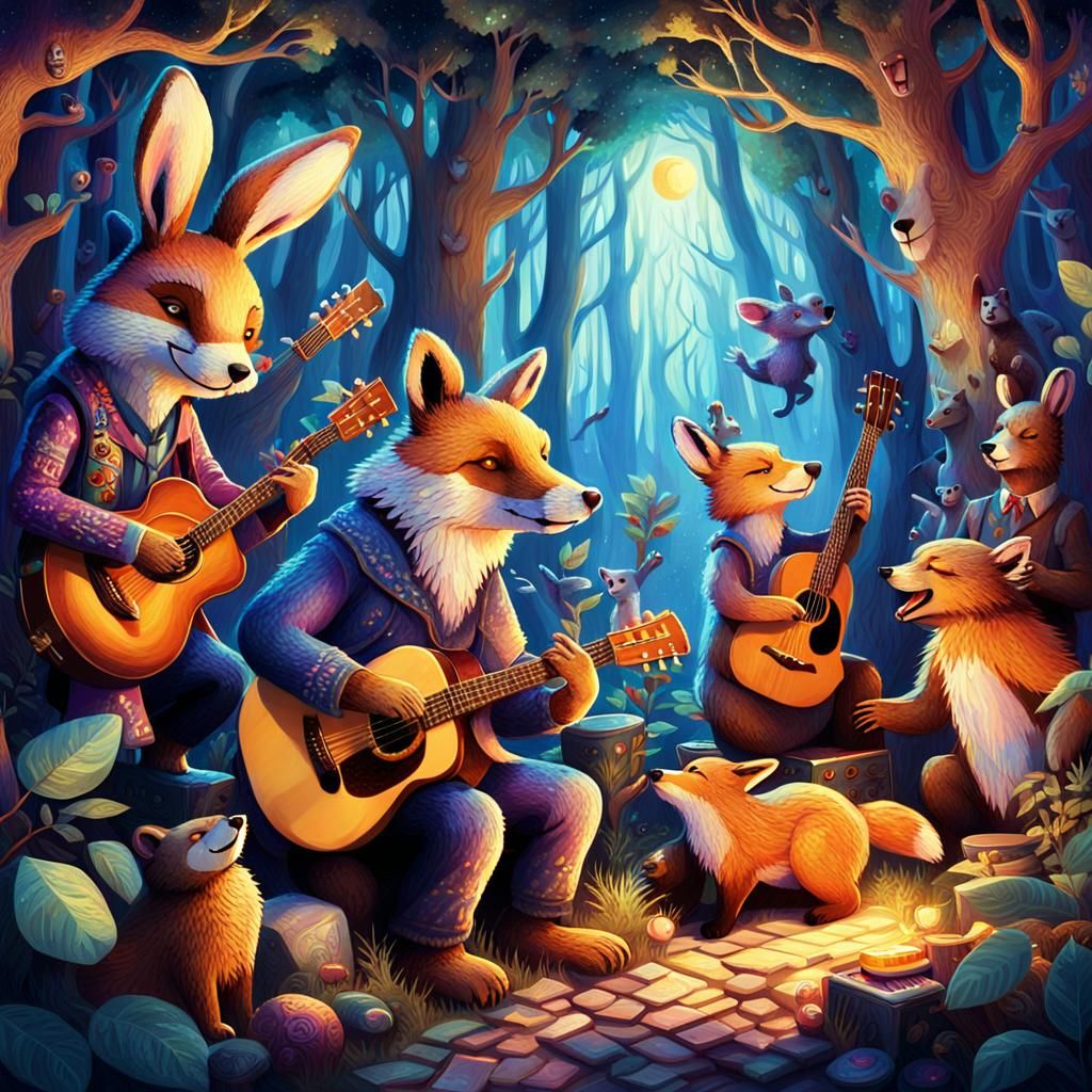 Fantasy Jam Session in Whimsical Woodland