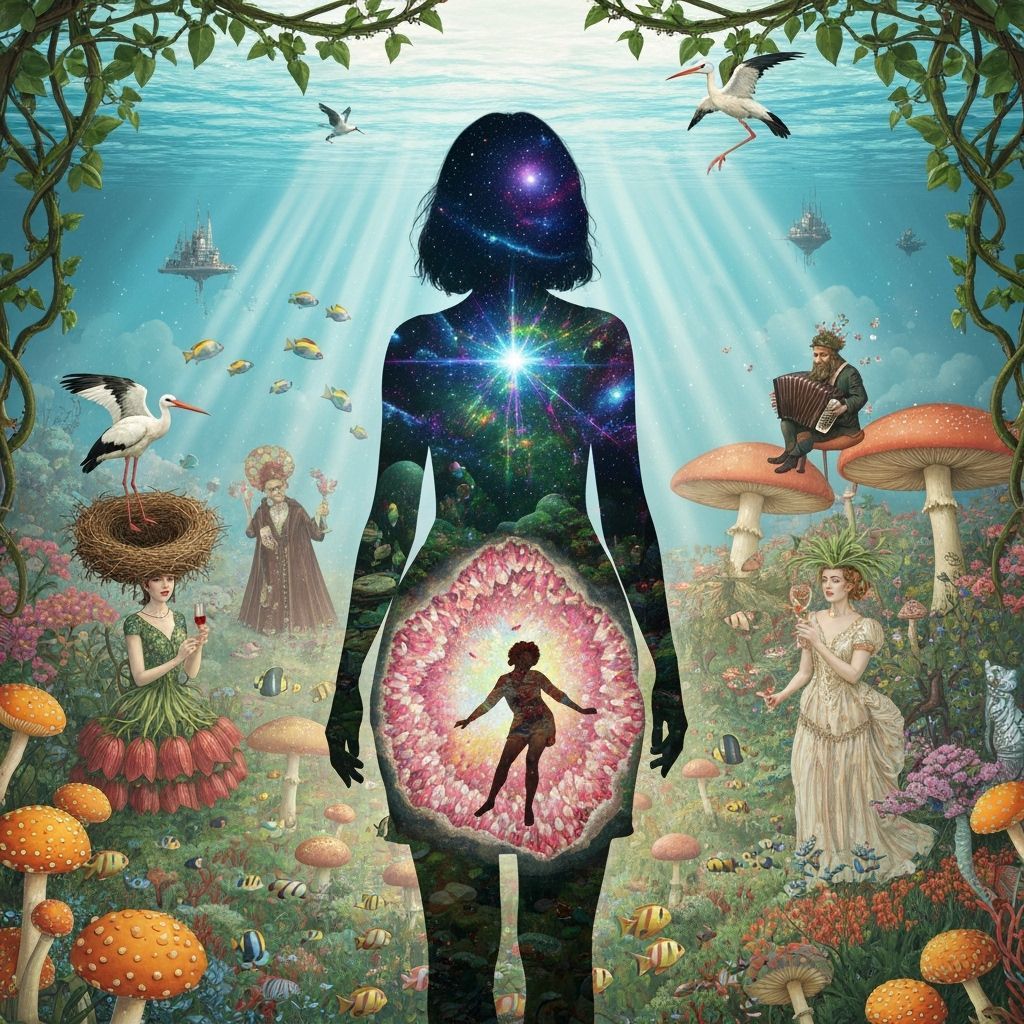 Geode Reef Silhouette in Ethereal Fantasy Art