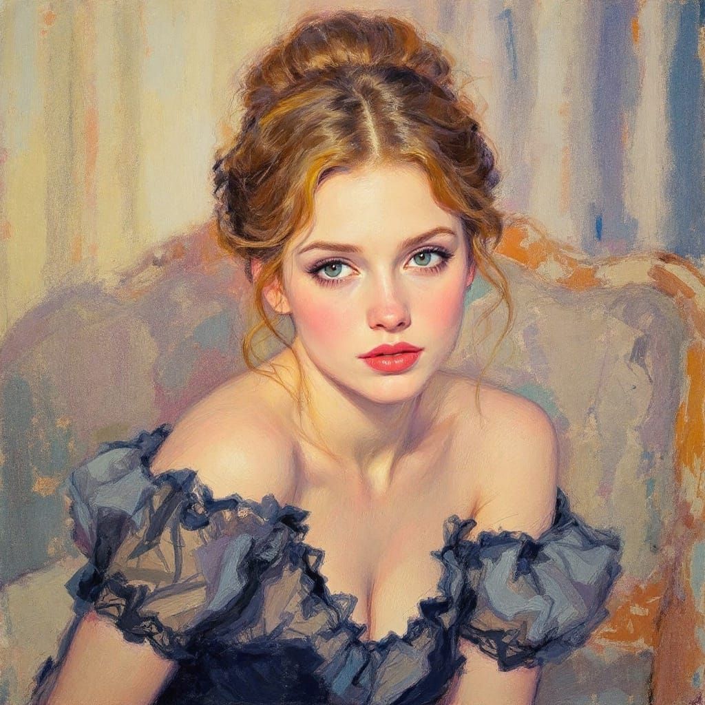 Soft Pastel Study of Enigmatic Woman