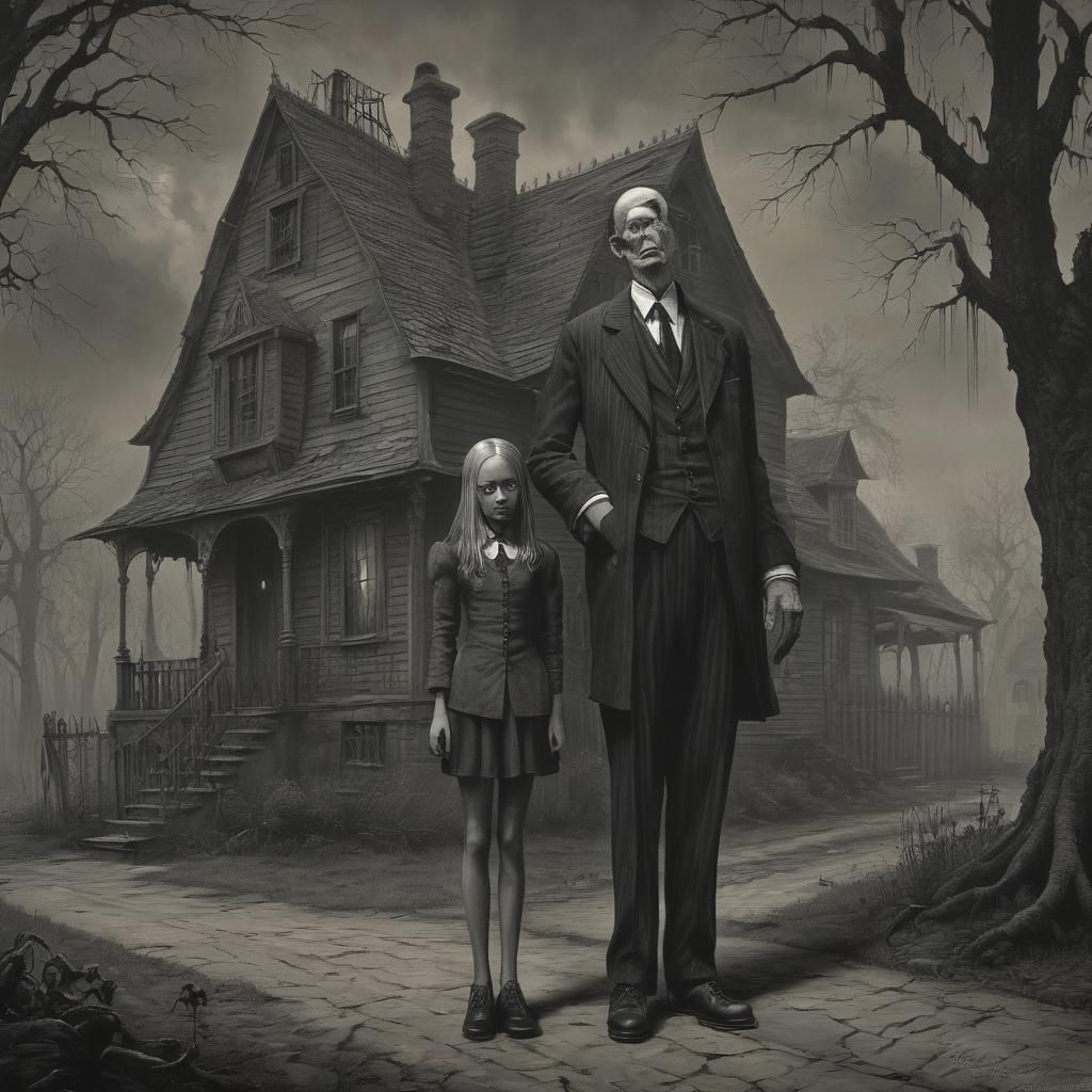 Addams Family Horror House in Doré Style