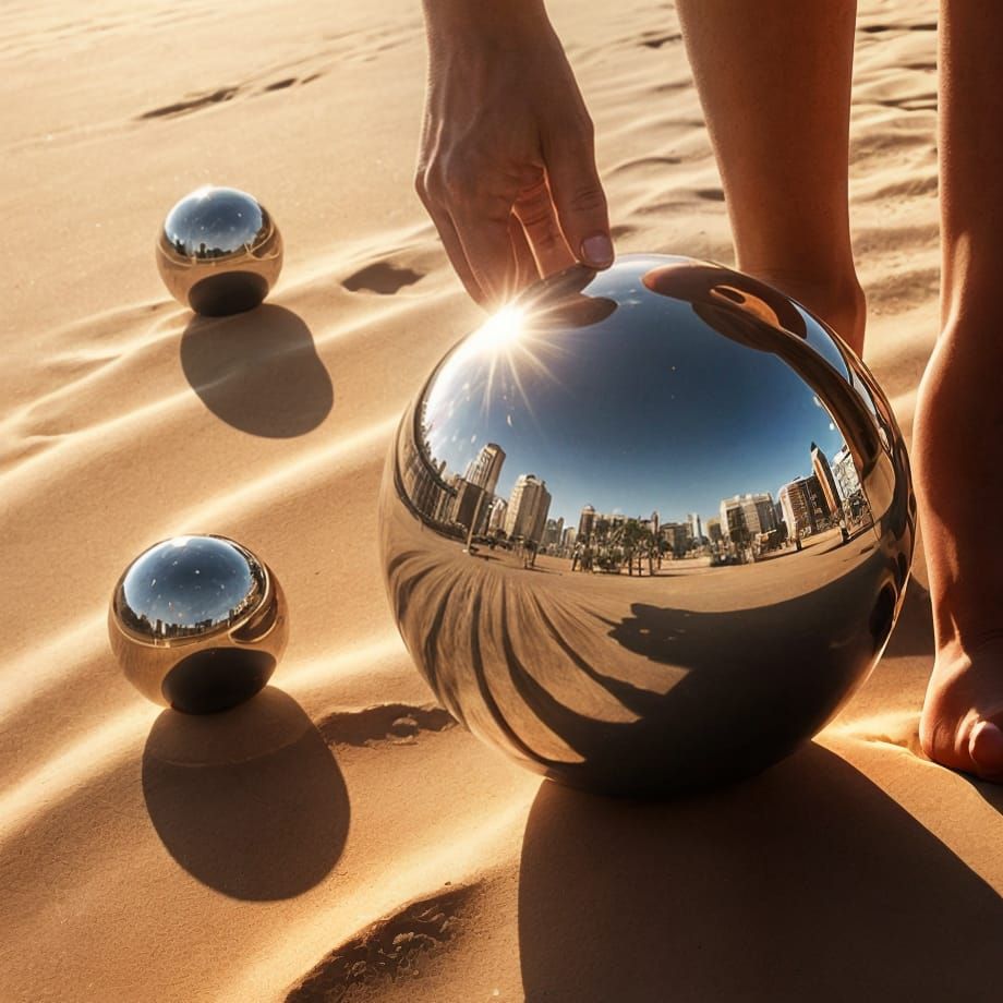 Surreal Sculpture of Female Form in Desert Landscape