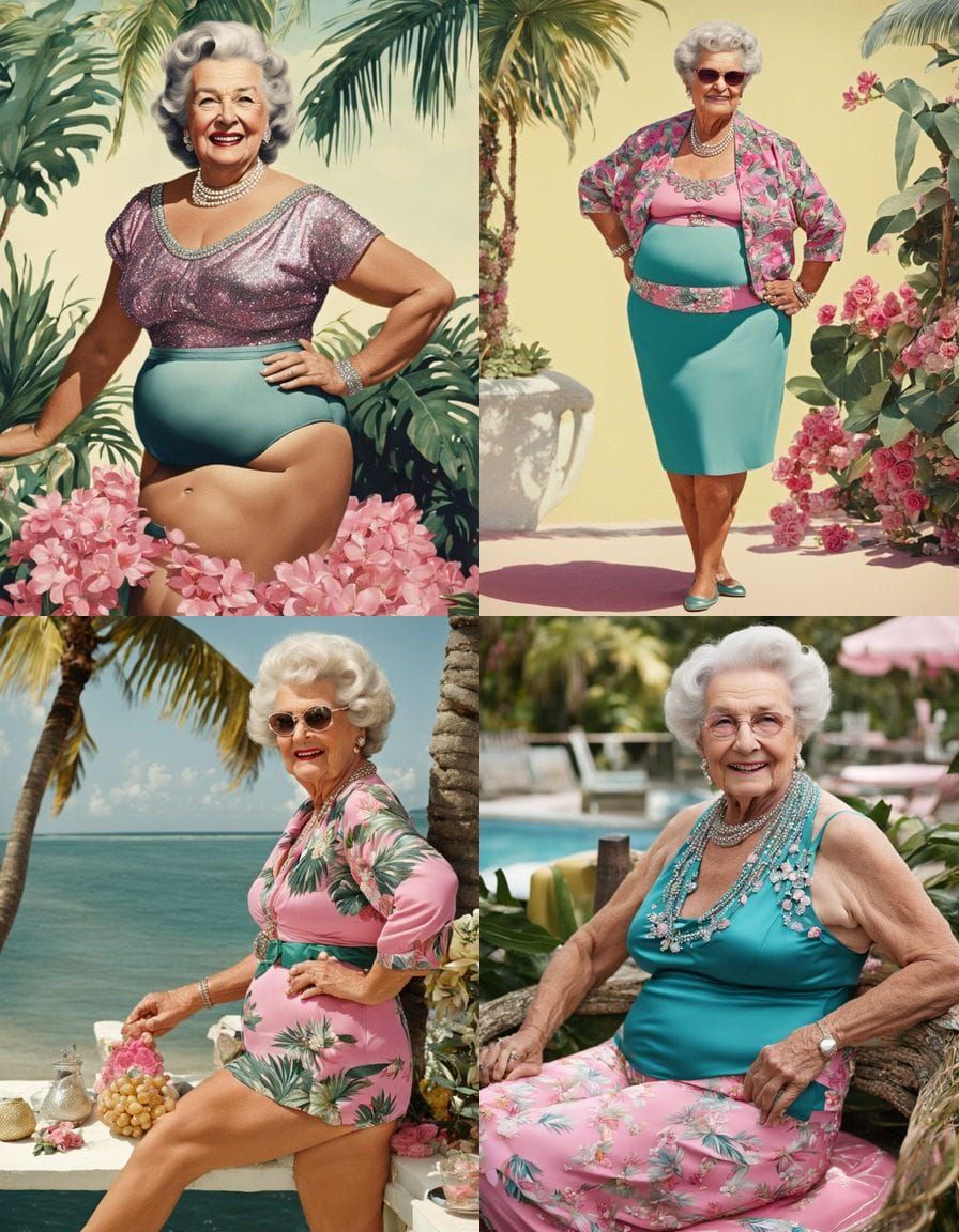 Glamorous Older Woman in 1950s Bathing Suit