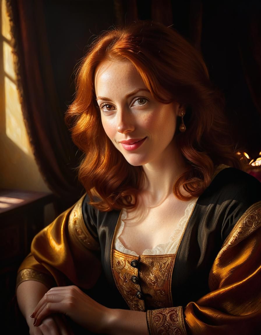 Baroque Portrait of a Woman in the Style of Old Masters