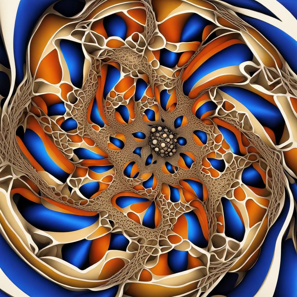 Abstract Fractal Zentangle in Vivid Colors