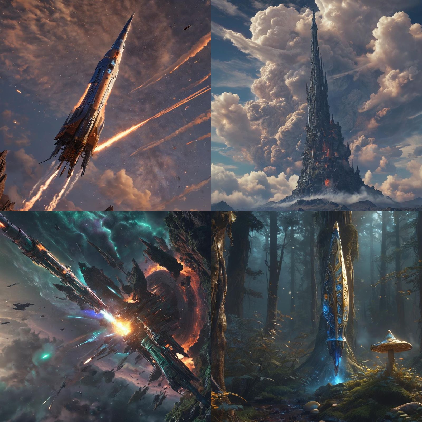 Detailed Missile Matte Painting in Deep Color