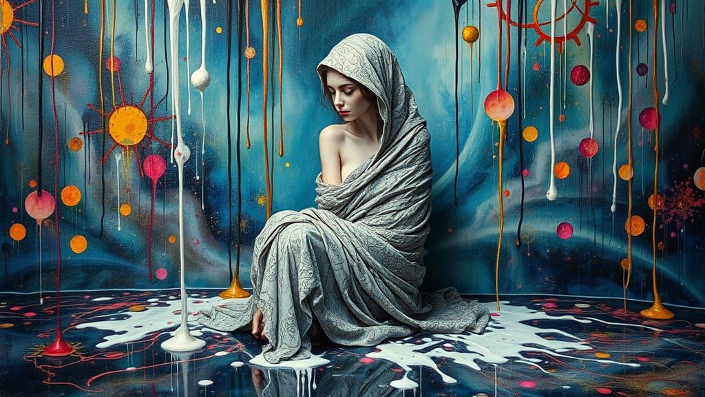 Surreal Melting Art in Vibrant, Expressive Colors