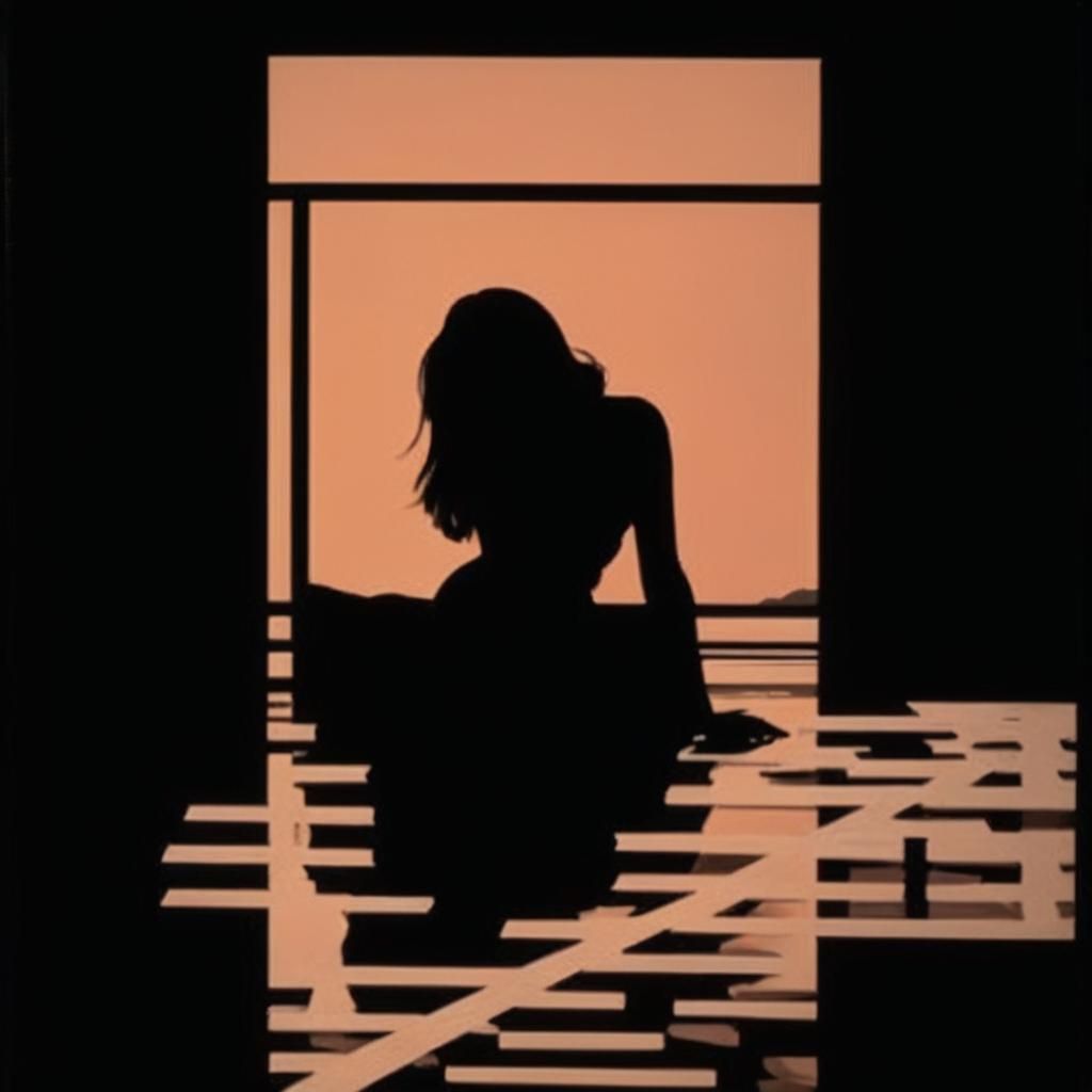 Geometric Silhouette: Bauhaus Meets Lichtenstein in Ink