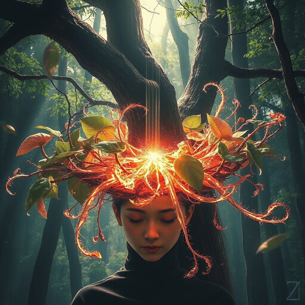 Surreal Organic Landscape in Anime Style