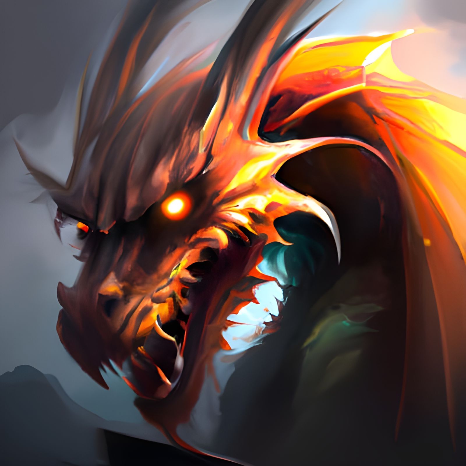 Epic Dragon Portrait in Dynamic Lighting