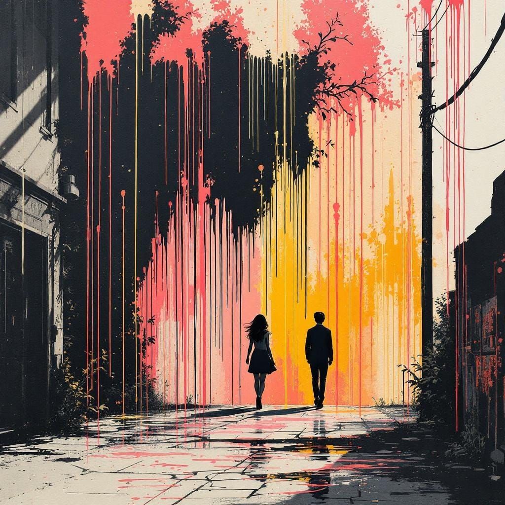 Ethereal Fusion: Delicate Linework Meets Urban Edge