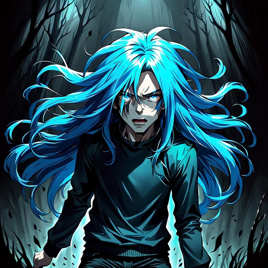 Blue Haired Man's Ominous Plunge