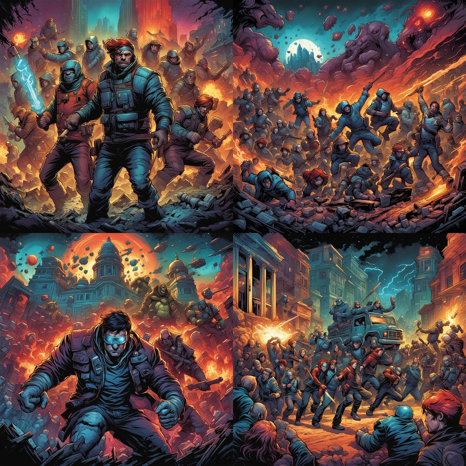 Riot Color Band in Comic Book Art Style