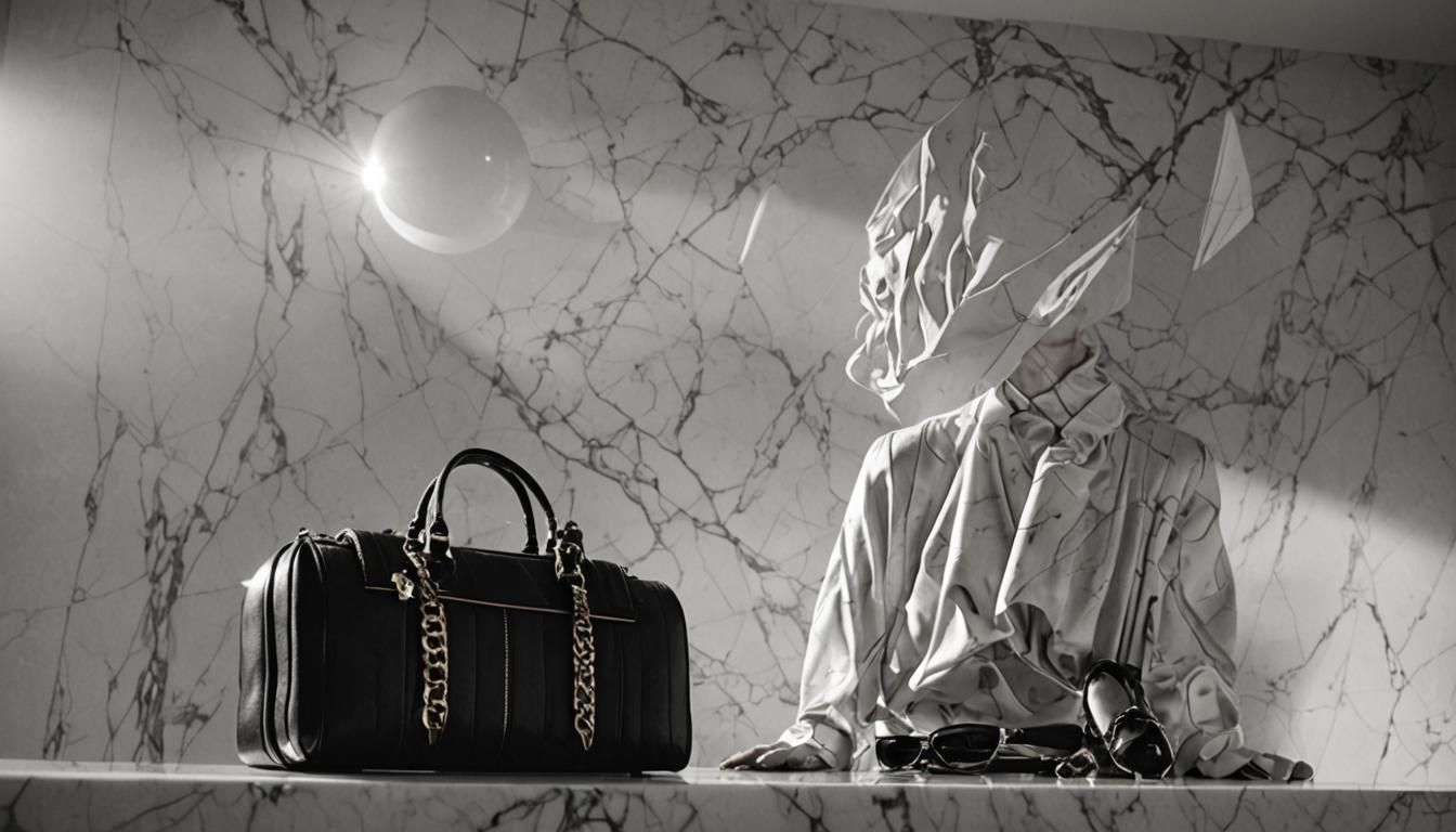 Woman with Handbag in High-Fashion Portrait