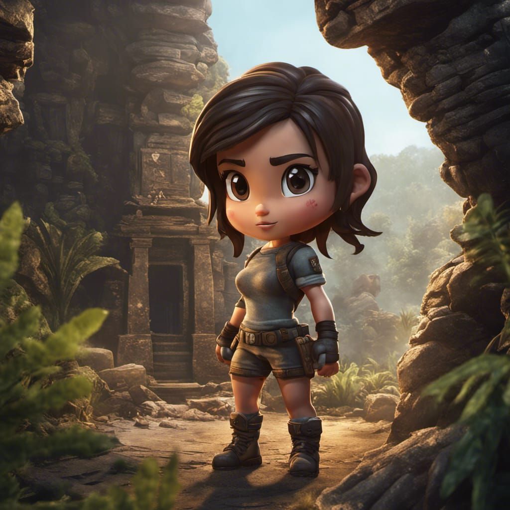 Chibi Tomb Raider at Ancient Ruins