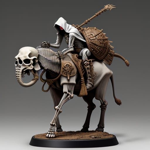 Ethereal Warrior Rides Ghostly Elephant into Battle