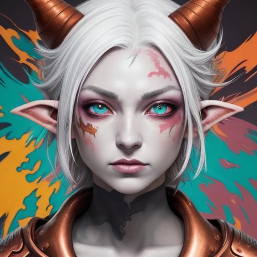 Fantasy Art: Tiefling Cradling Elf Baby