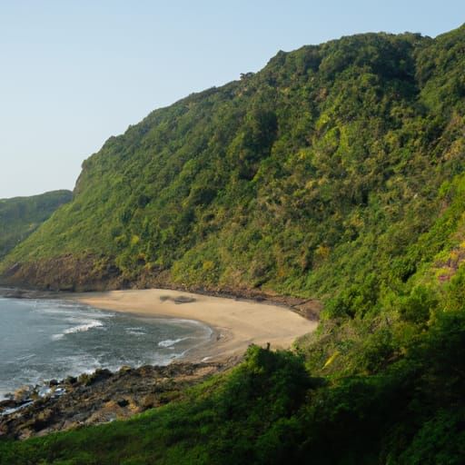 Tropical Beach with Jungle Cliff