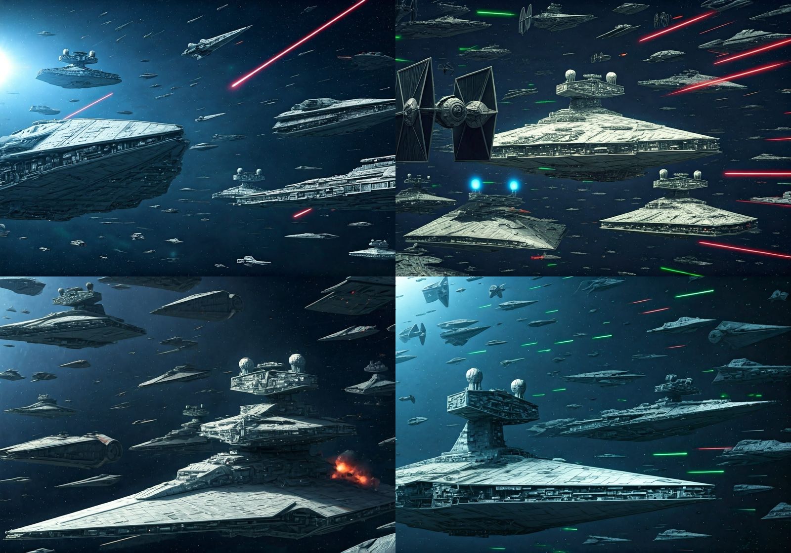 Epic Star Wars Battle Scene with Diverse Ships in a Galaxy o...