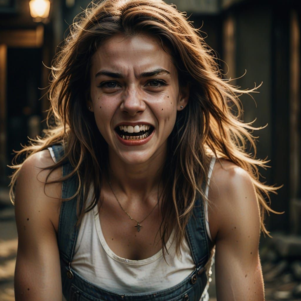 Moody Film Still of a Werewolf Woman