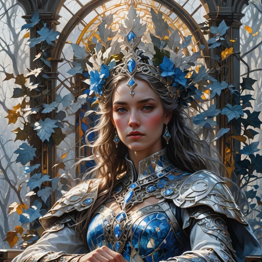 Fantasy Queen Portrait in Art Nouveau Style