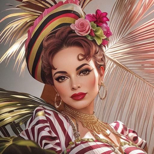 Carmen Miranda Portrait with Dynamic Lighting