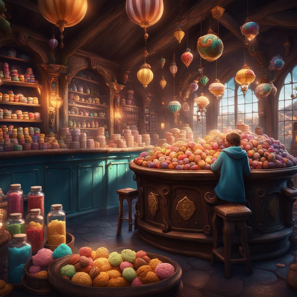 Magical Sweet Shop: Detailed Matte Painting