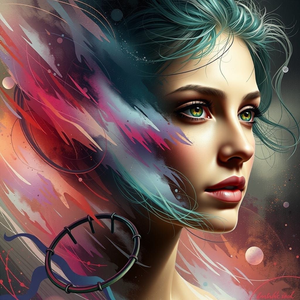 Hyperrealistic Portrait of a Woman in Dramatic Side Lighting