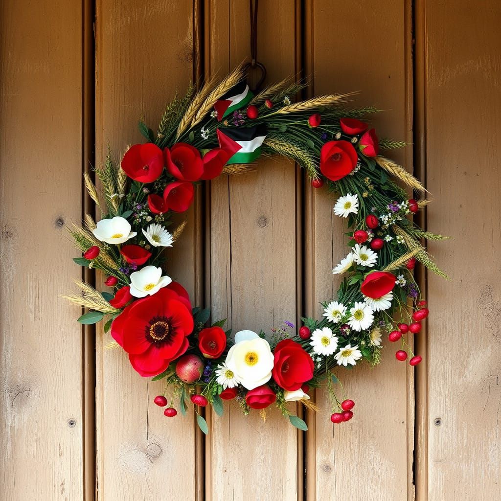 Vibrant Wreath Honoring Palestinian Heritage
