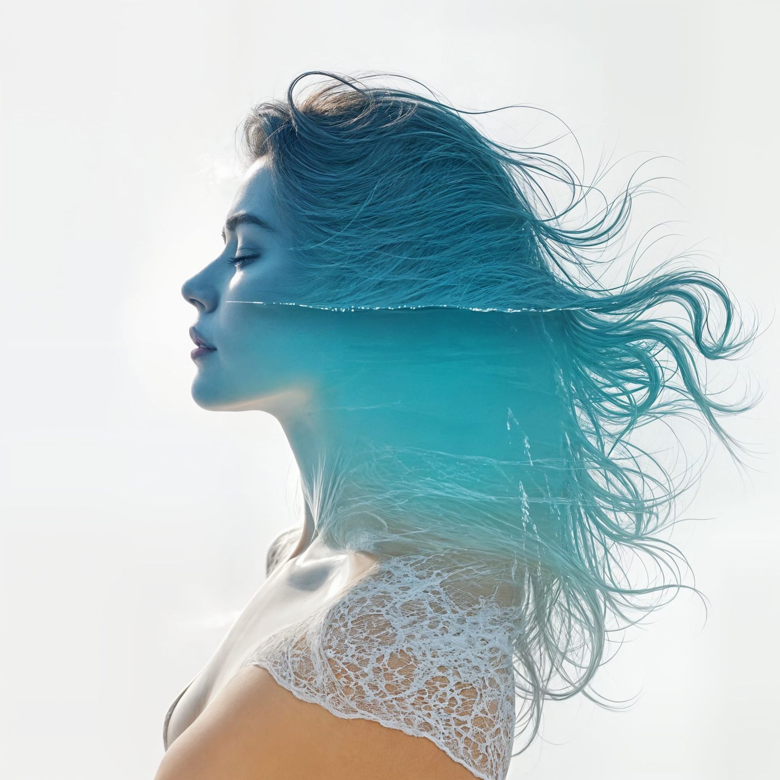 Dreamy Beach Goddess in Ethereal Harmony