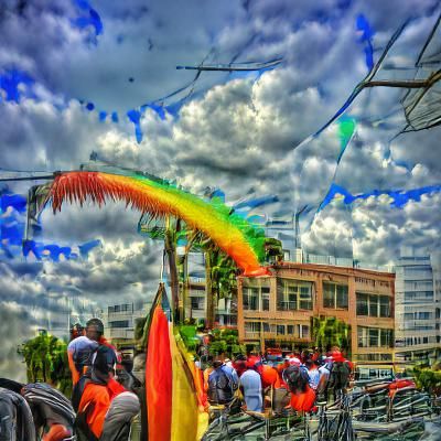 Festive Gay Pride Parade in Vivid Colors
