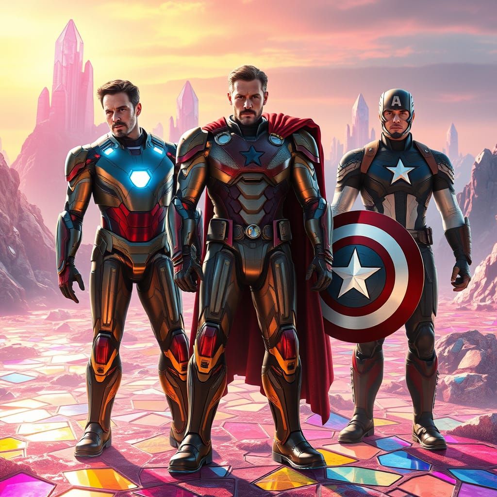 Heroes Unite in Vibrant Stained Glass Galaxy