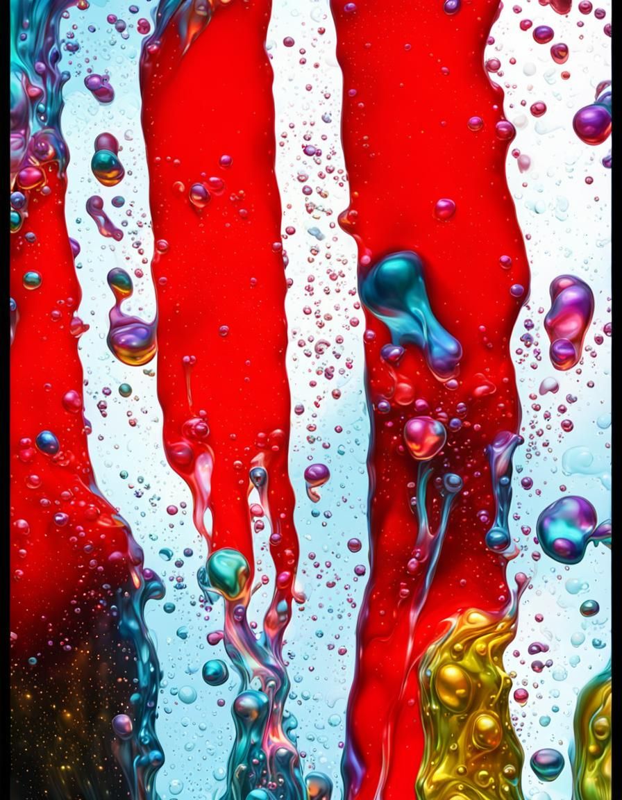 Glossy Bubbled Abstract Slime Fluid Liquid Foam