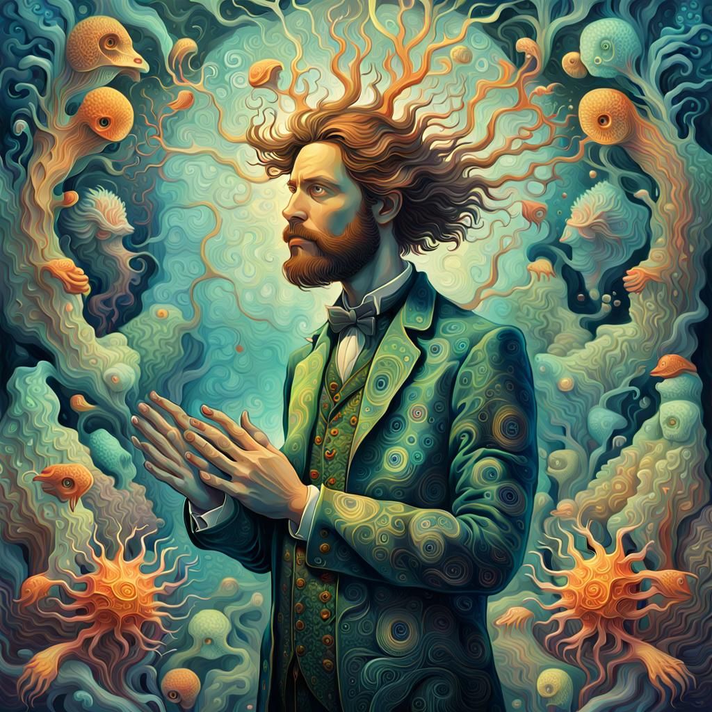 Ethereal Male Figure in Surrealist Digital Art