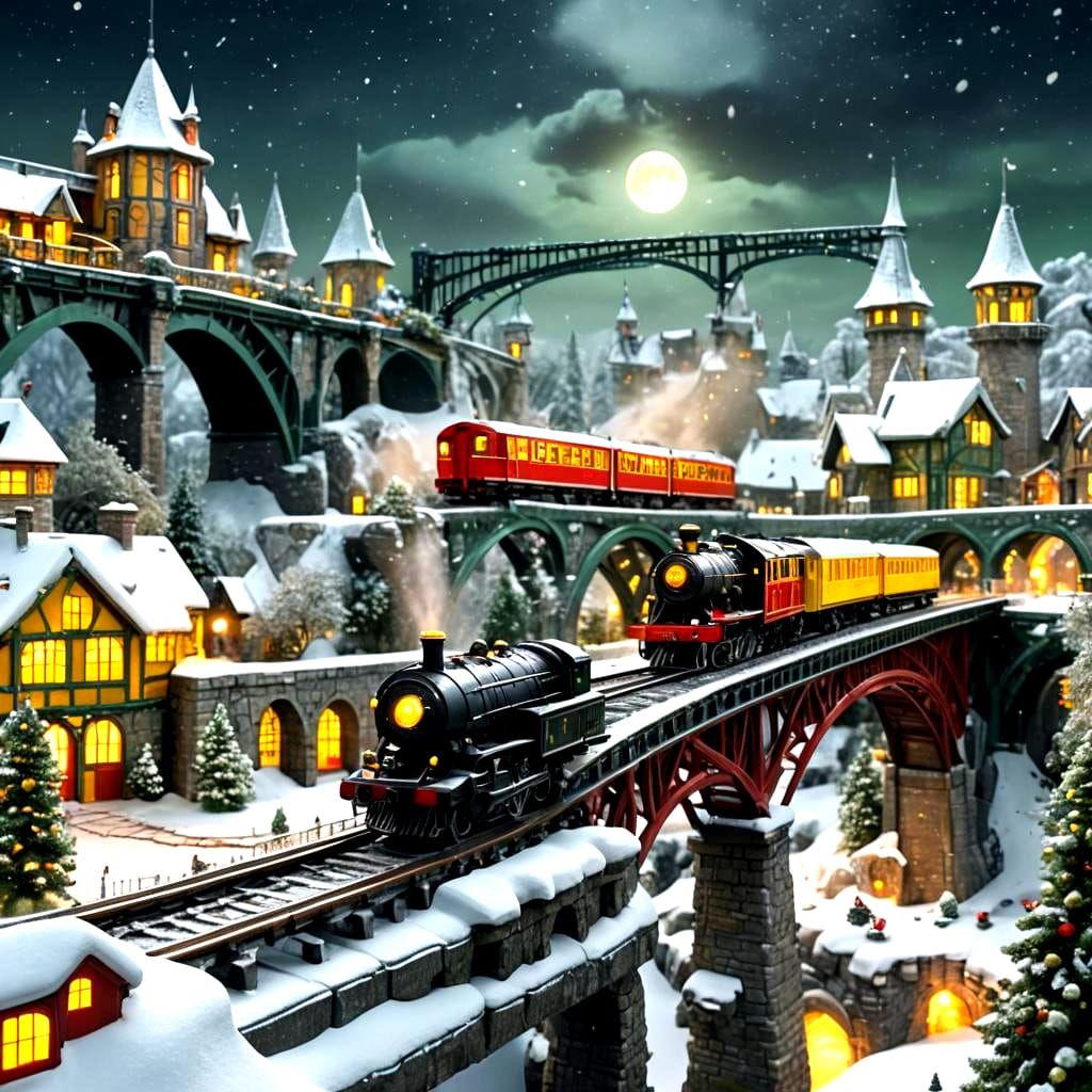 Futuristic Bullet Train in Snowy Landscape, Digital Art