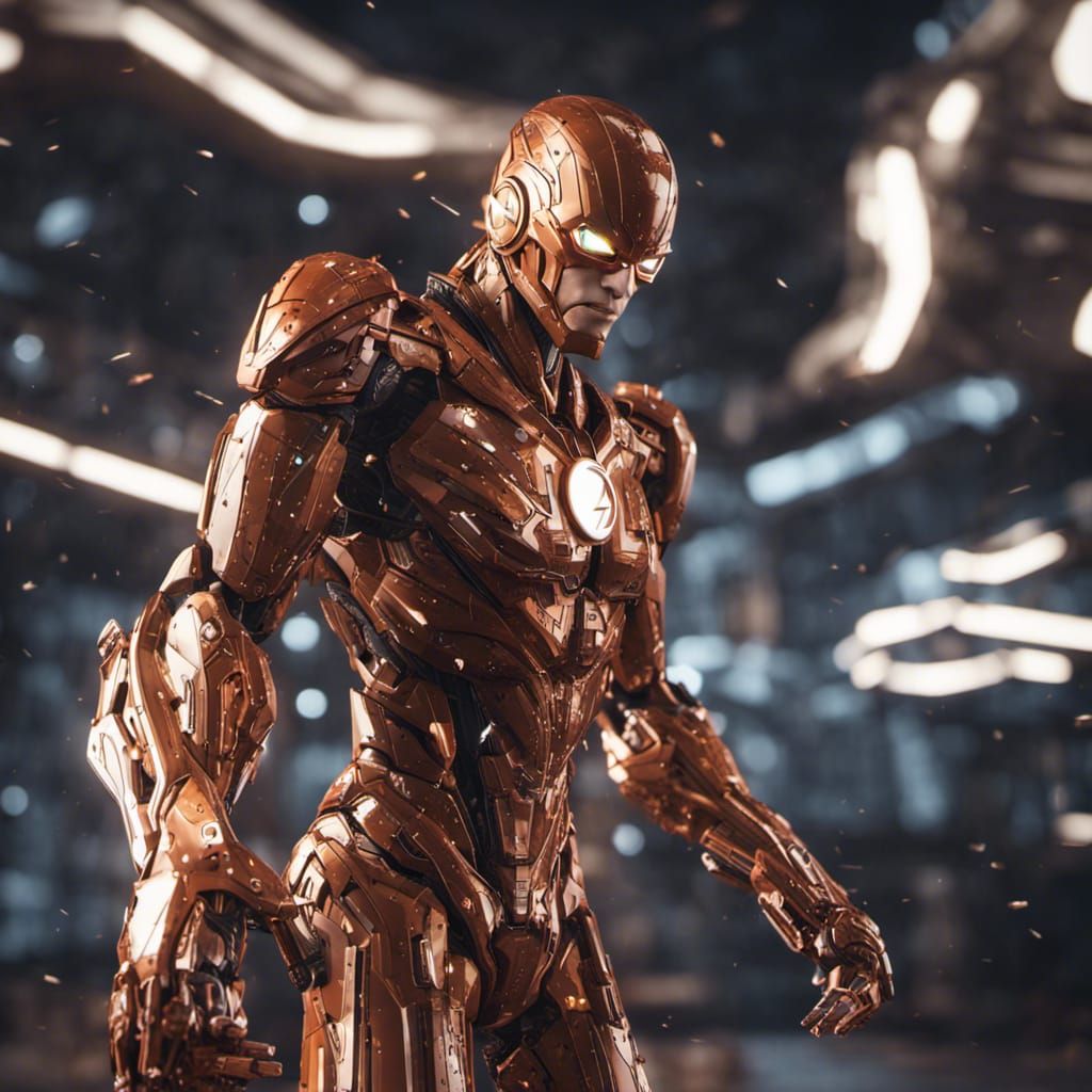Futuristic Flash with Intricate Mech Details
