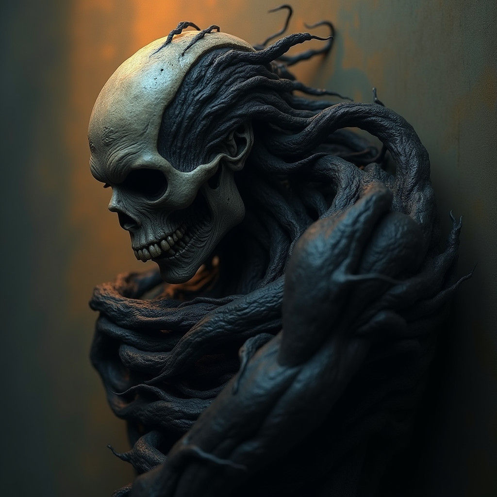 Tormented Dark Creature in Eerie Fantasy Style