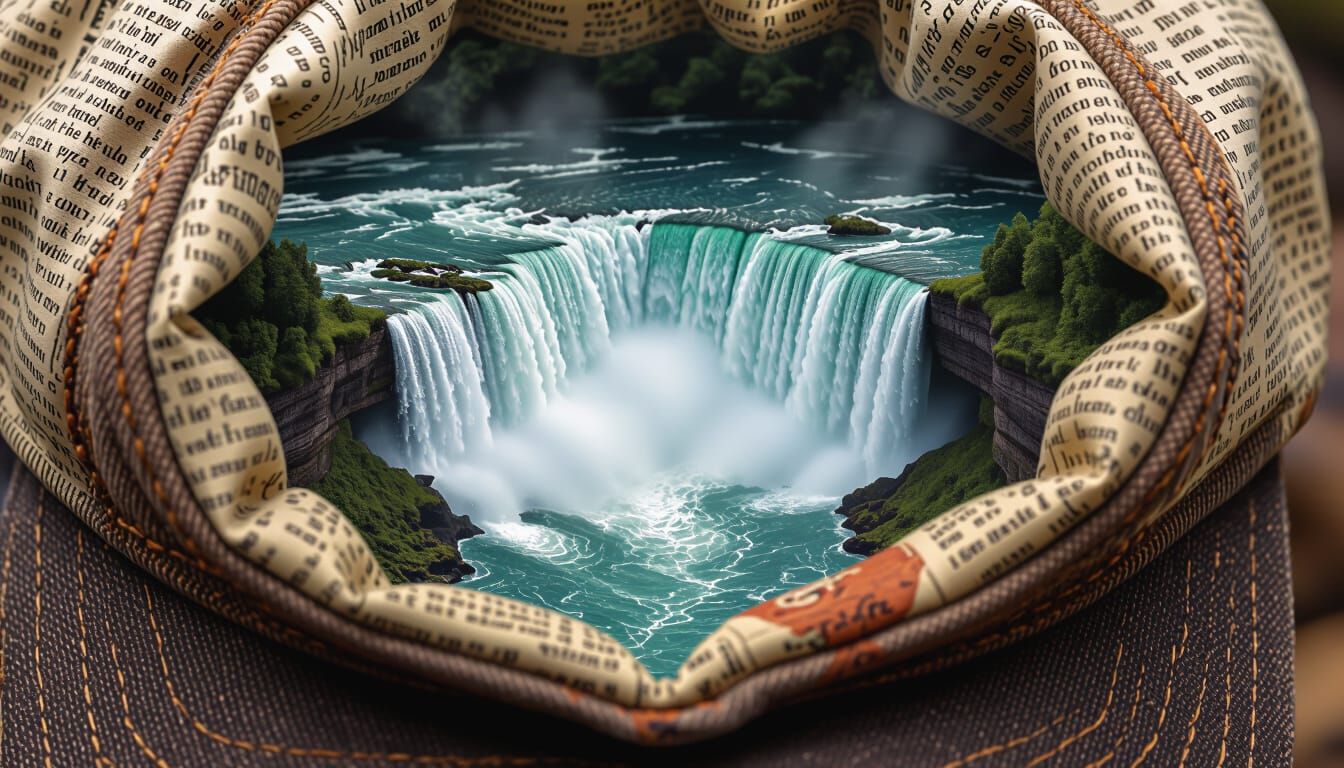 Niagara Falls Hidden in Vintage Cap: A Macro Illusion